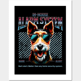 Bark Alert Fox Terrier Dog Posters and Art